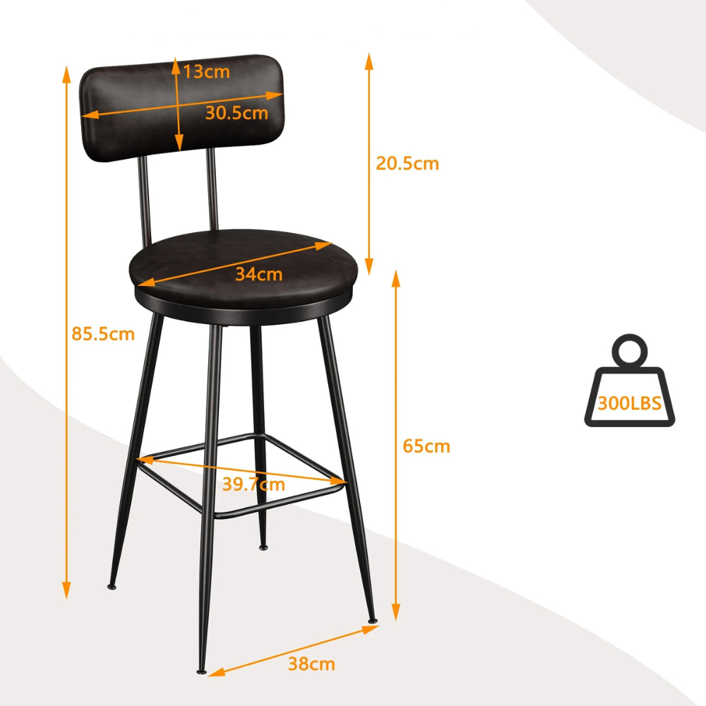 Kunstleren Barstoelen - Set van 2 - Zwart