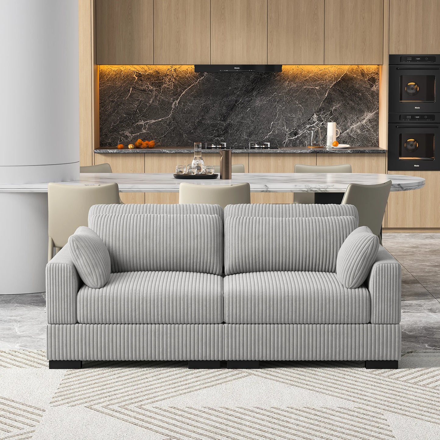 Tweezits Sofa - Gestoffeerd - Grijs