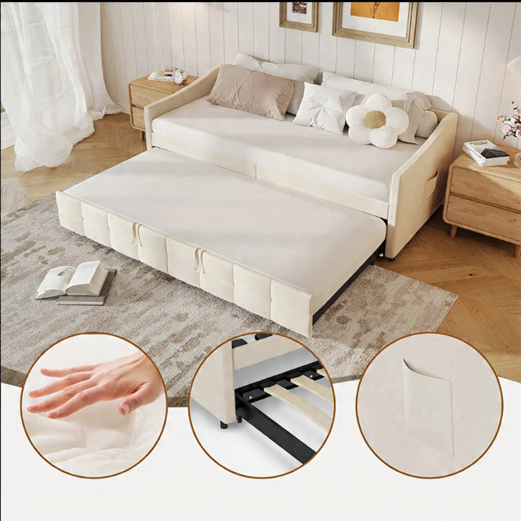 Gestoffeerd Bedframe met Opbergruimte - Hydraulisch, 90 × 200 cm, Zwart/Grijs