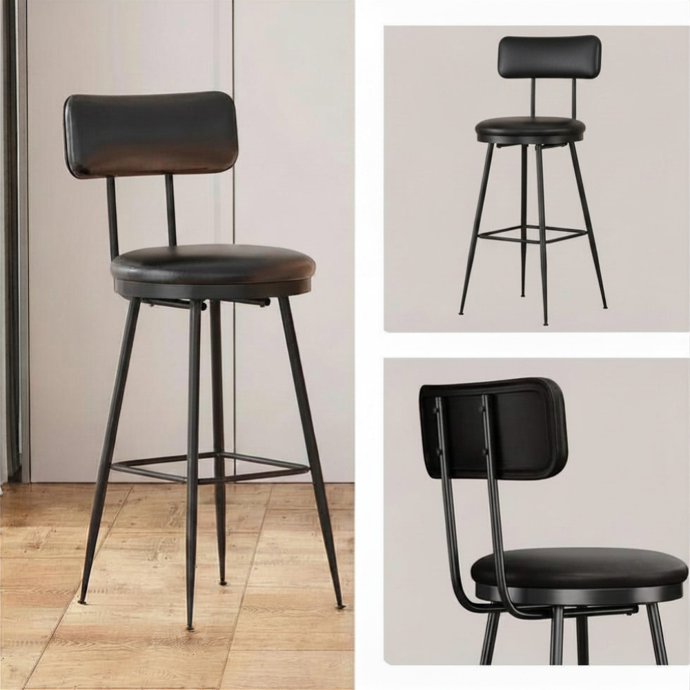 Kunstleren Barstoelen - Set van 2 - Zwart