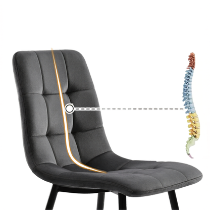 Eetkamerstoelen - Set van 4 - Microvezel - Donkergrijs