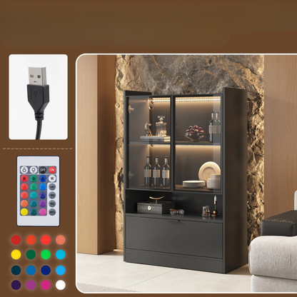 LED Displaykast - Zwart - 120x80x35cm