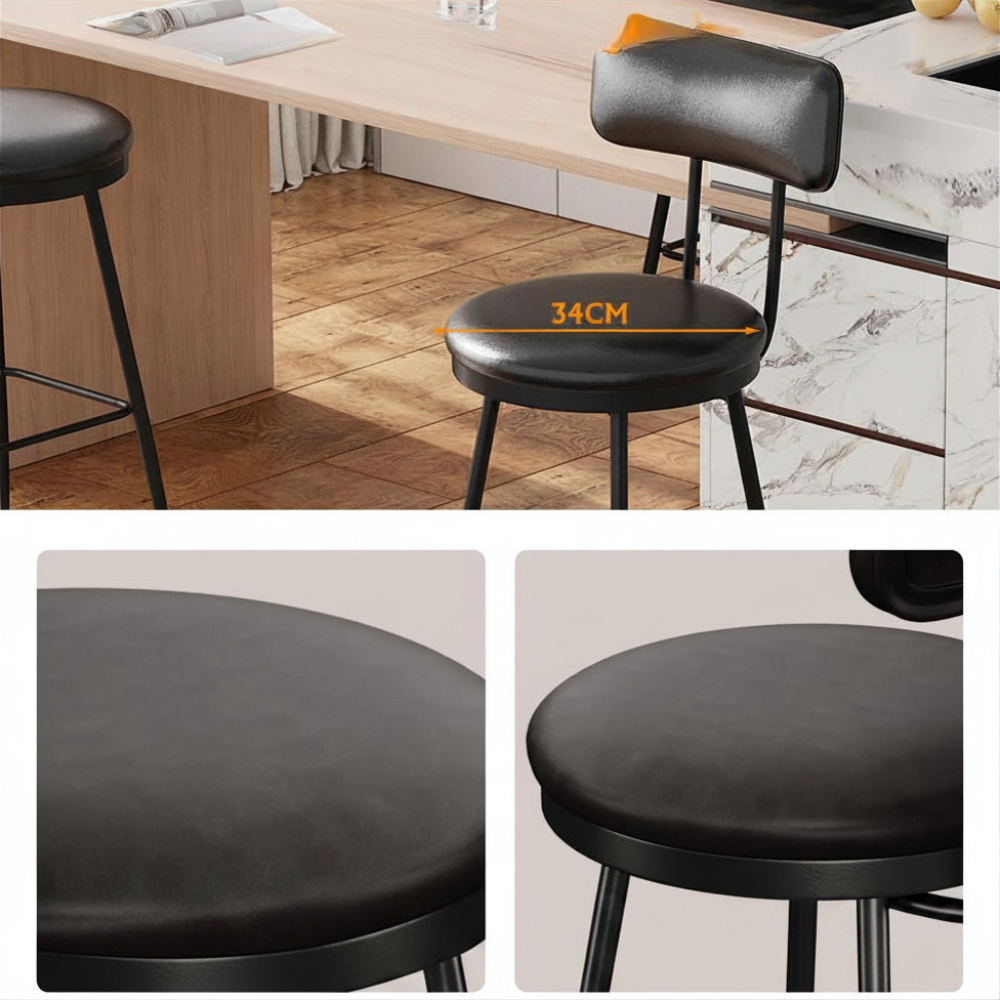 Kunstleren Barstoelen - Set van 2 - Zwart