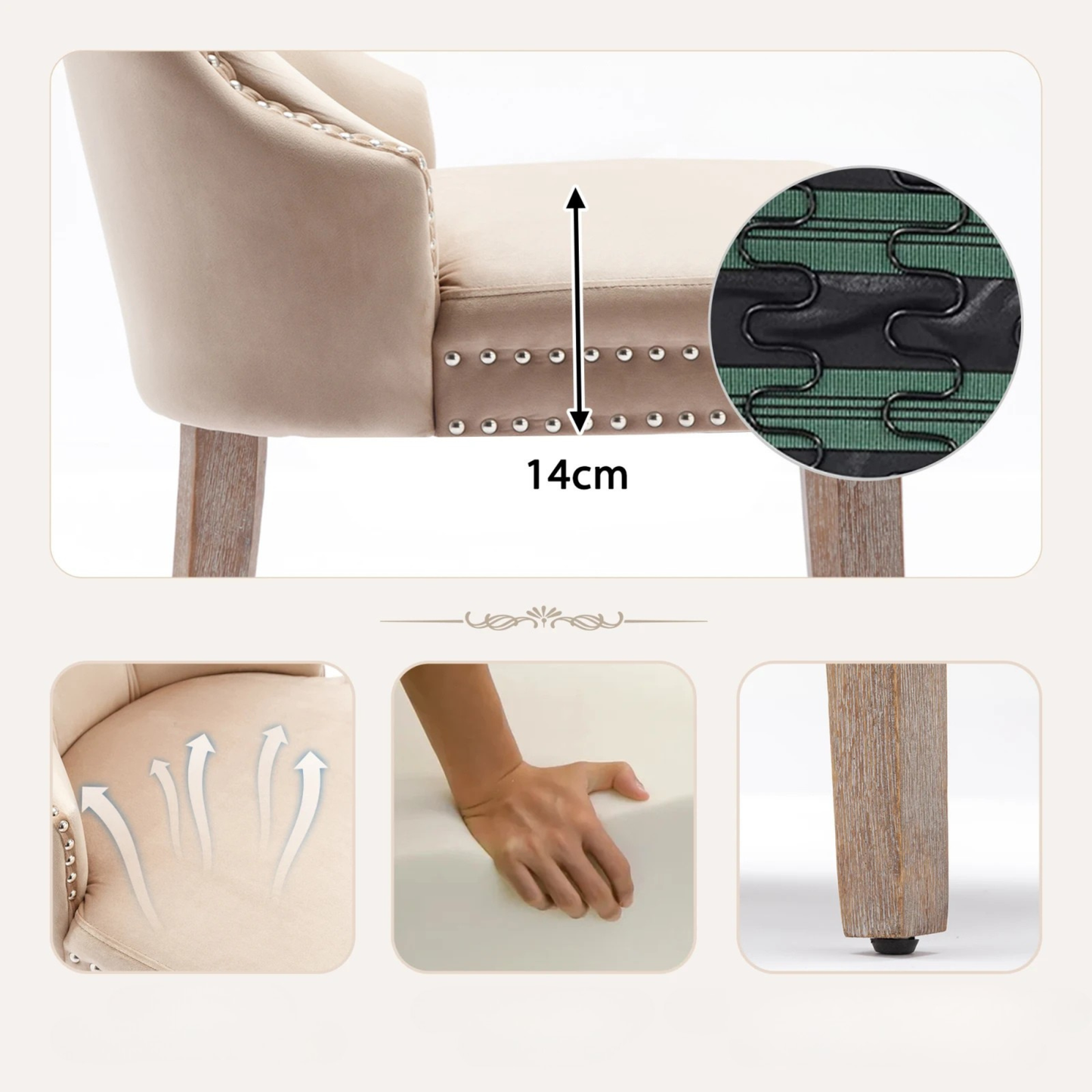 Kunstleren Eetkamerstoelen - Set van 2 - Beige