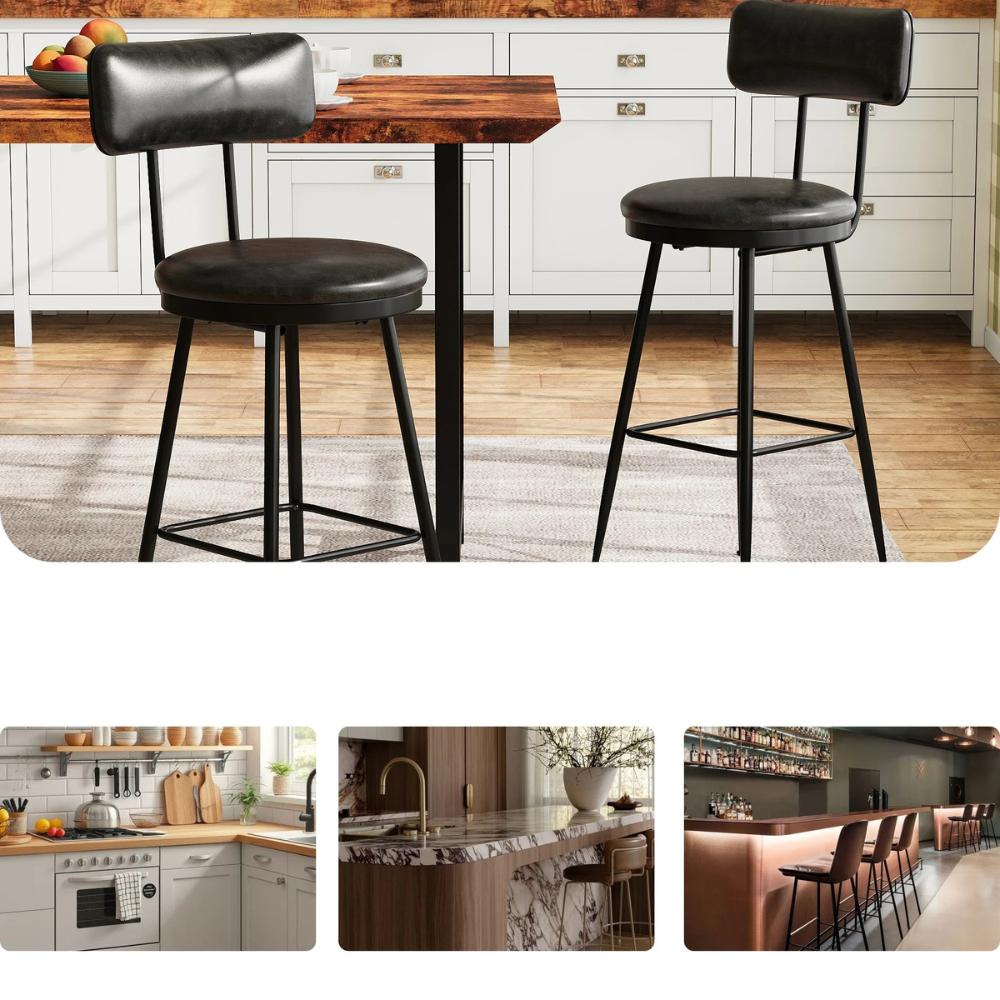 Kunstleren Barstoelen - Set van 2 - Zwart