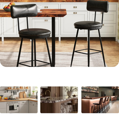 Kunstleren Barstoelen - Set van 2 - Zwart