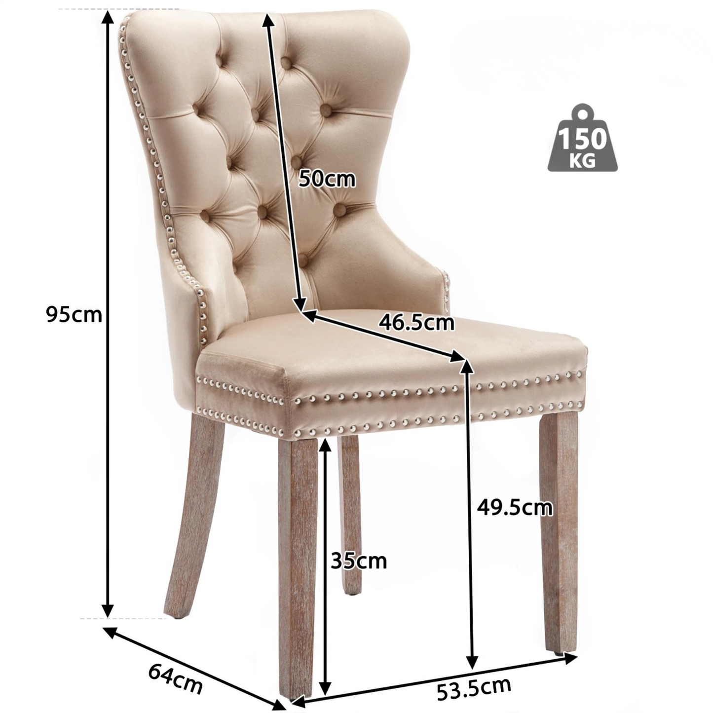 Kunstleren Eetkamerstoelen - Set van 2 - Beige