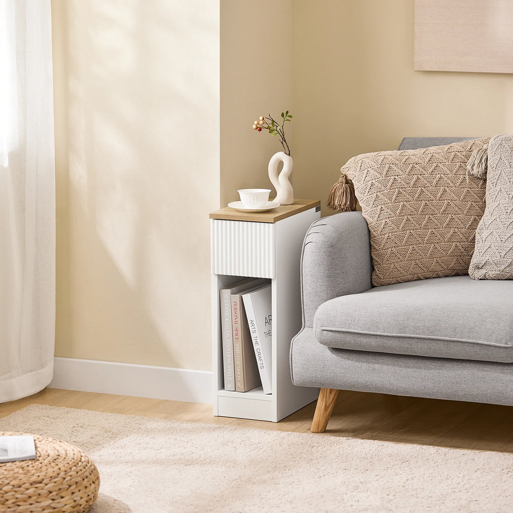 SoBuy FBT111 Bedside table with drawer for box spring bed sofa table side table table narrow phone table bedside cabinet
