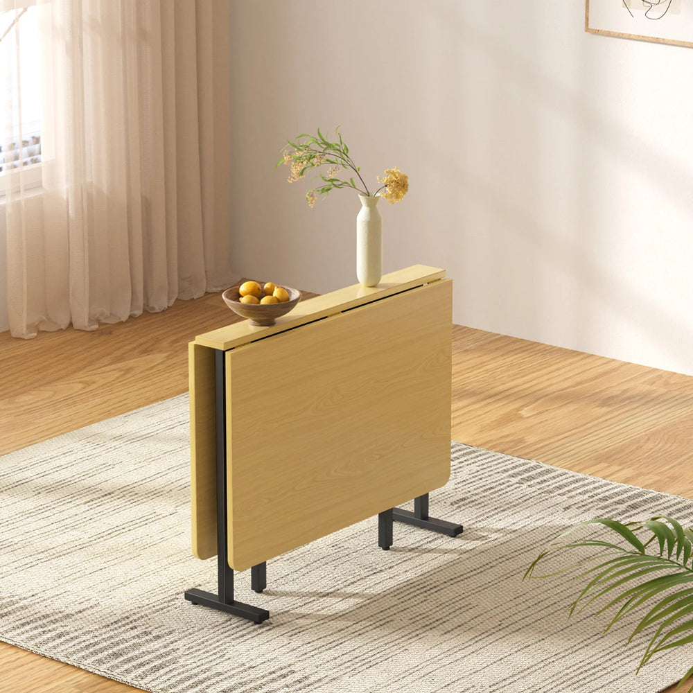 Folding dining table, modern and elegant style, adjustable, ergonomic design, 120x80 cm, beige