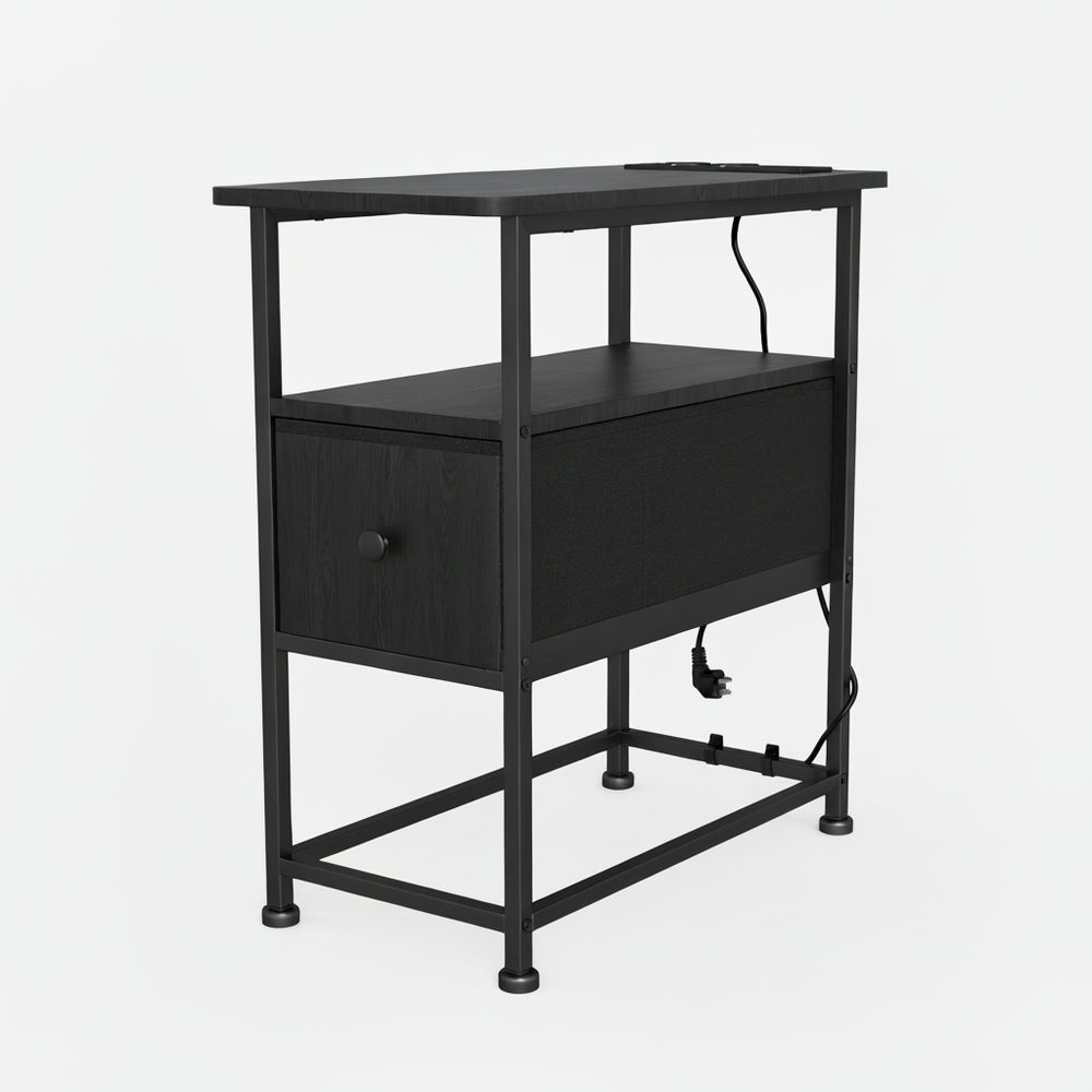 Nachtkastje - modern design - stevige basis - Zwart