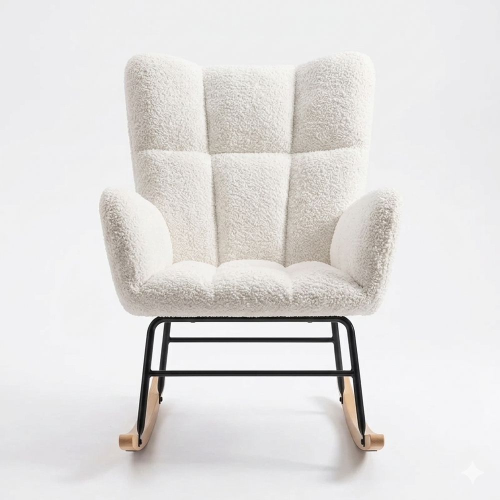 Schommelstoel - Off-White - Gestoffeerd