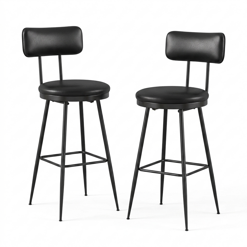 Kunstleren Barstoelen - Set van 2 - Zwart