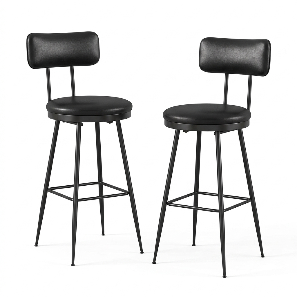 Kunstleren Barstoelen - Set van 2 - Zwart