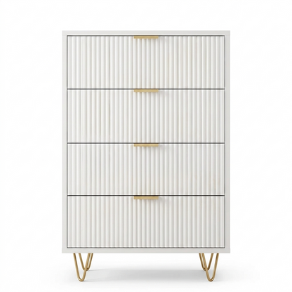 Houten Dressoirkast - 4 Laden - 60x34x91cm - Wit