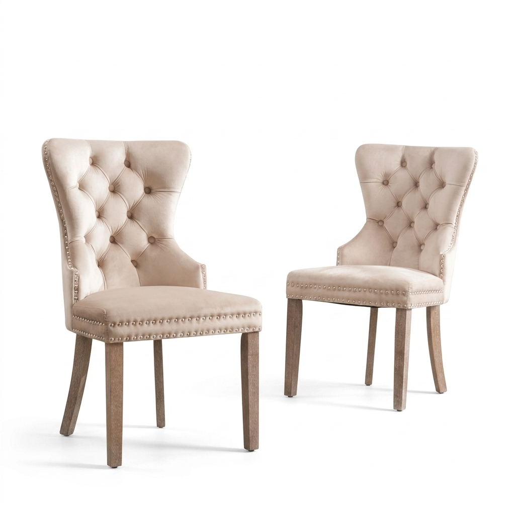 Kunstleren Eetkamerstoelen - Set van 2 - Beige