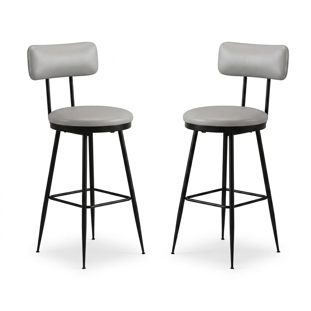 Kunstleren Barstoelen - 2 stuks - Donkergrijs