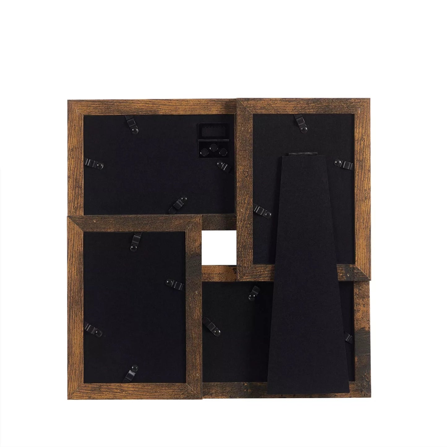 In And OutdoorMatch 4 Fotolijsten Clovis - Collage - (10x15cm) - met glazen paneel - Fotogalerij Presentatie - Vintage Bruin Foto lijstje