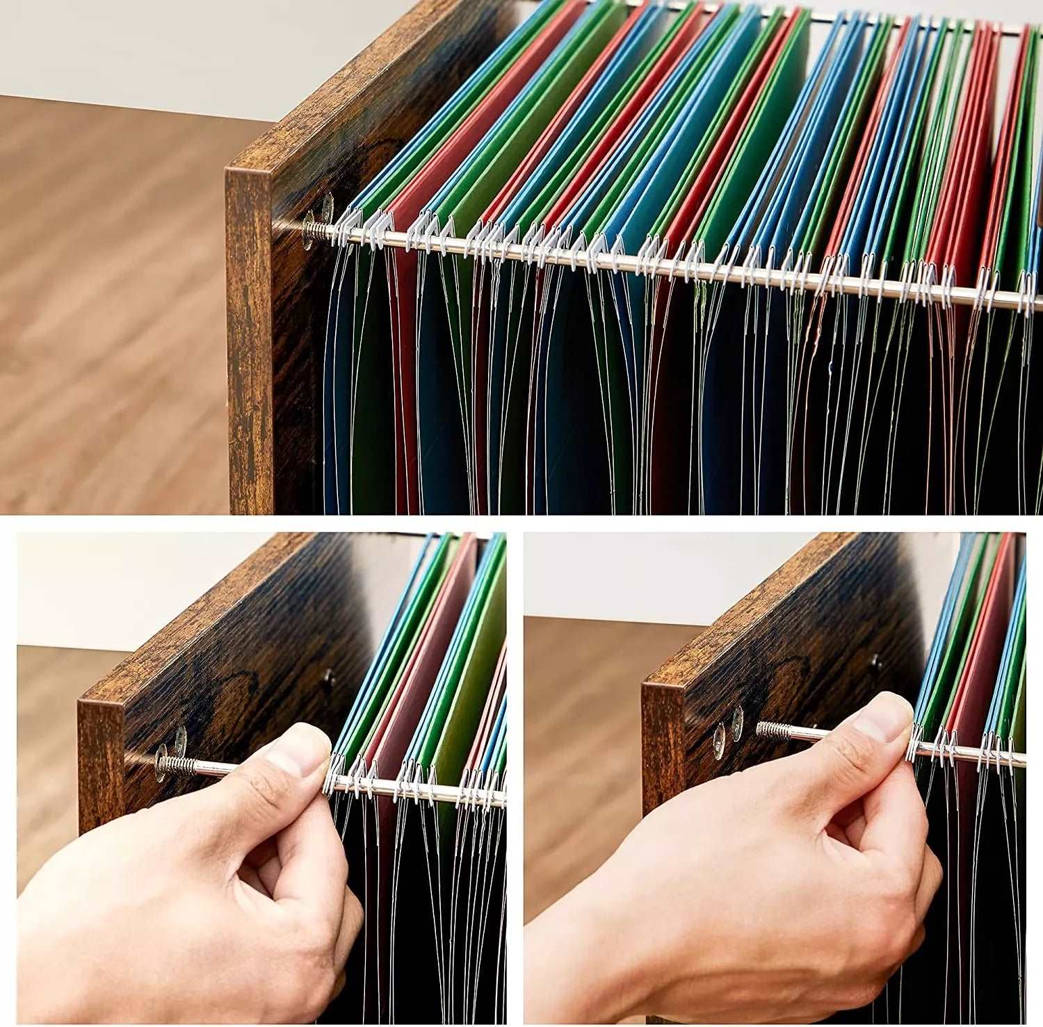 In And OutdoorMatch Archiefkast Ransom - Verrijdbare Container - Verrijdbaar - Met Wielen - 3 Laden - Industriële Stijl - Vintage Bruin/Zwart Kast