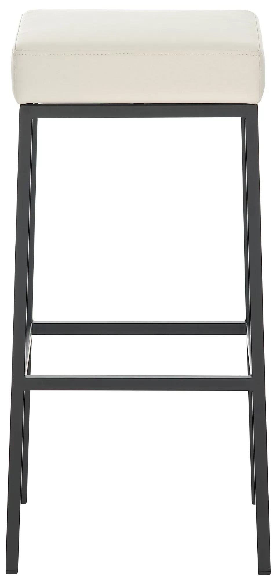 In And OutdoorMatch Barkruk Emmitt - Zithoogte 80cm - Zonder rugleuning - Set van 1 - Ergonomisch - Barstoelen voor keuken of kantine - Vierkant - Creme/zwart Barkrukken / hocker