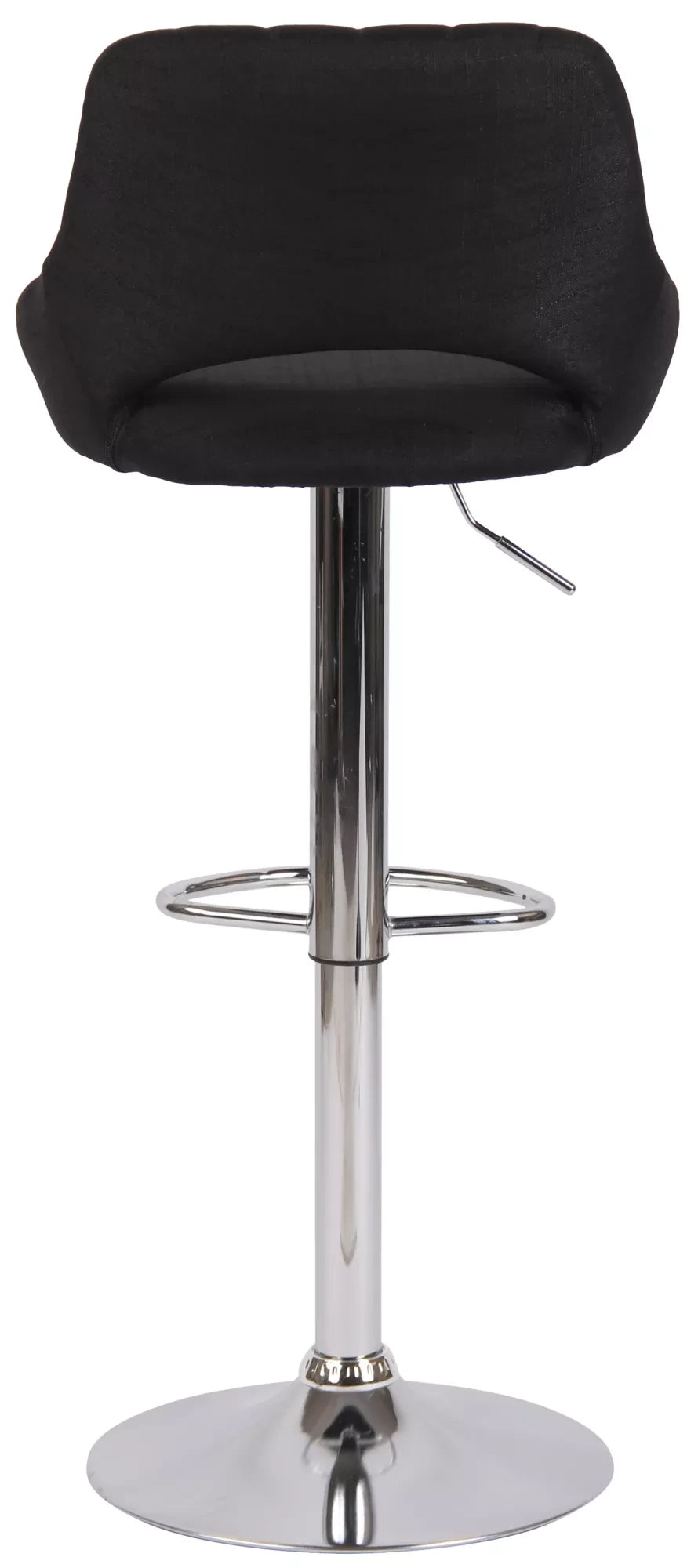 In And OutdoorMatch Barkruk Hipo Zwart chroom Lorenz - Stof - Zithoogte 60-81cm - Ergonomische barstoelen - In hoogte verstelbaar - Set van 1 - Met rugleuning - Voor keuken en bar Barkrukken / hocker