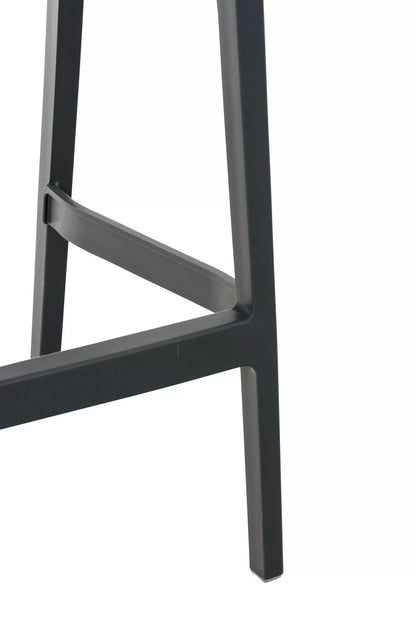 In And OutdoorMatch Barkruk Jeremie - Grijs - Functioneel - 4-Poots Onderstel - Modern Design - Rugleuning - Voetensteun - Kunststof Zitting Barkrukken / hocker