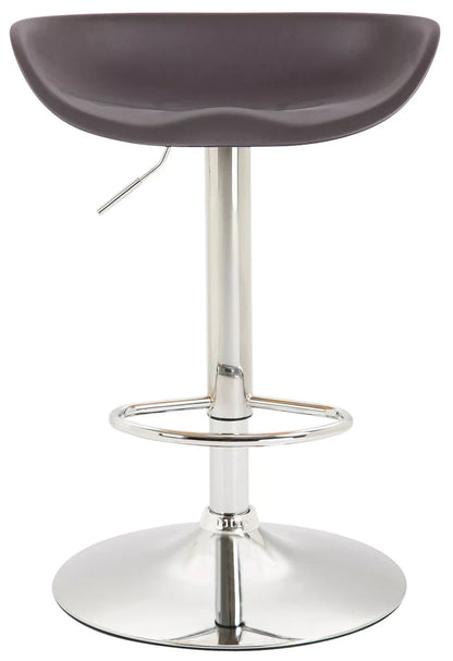 In And OutdoorMatch Barkruk Kendrick - Bruin - Modern Design - Kunststof Zitschaal - Chroom - Voor Keuken en Bar - Voetsteun - Kunststof Zitting Barkrukken / hocker