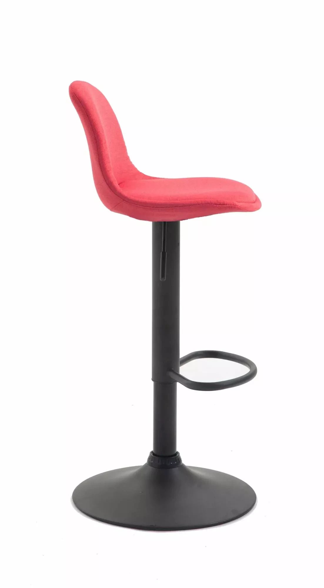 In And OutdoorMatch Barkruk Norm Novella - Zwart/Rood - Modern Design - Rugleuning - Voetensteun - Voor Keuken en Bar - Gestoffeerde Zitting Barkrukken / hocker