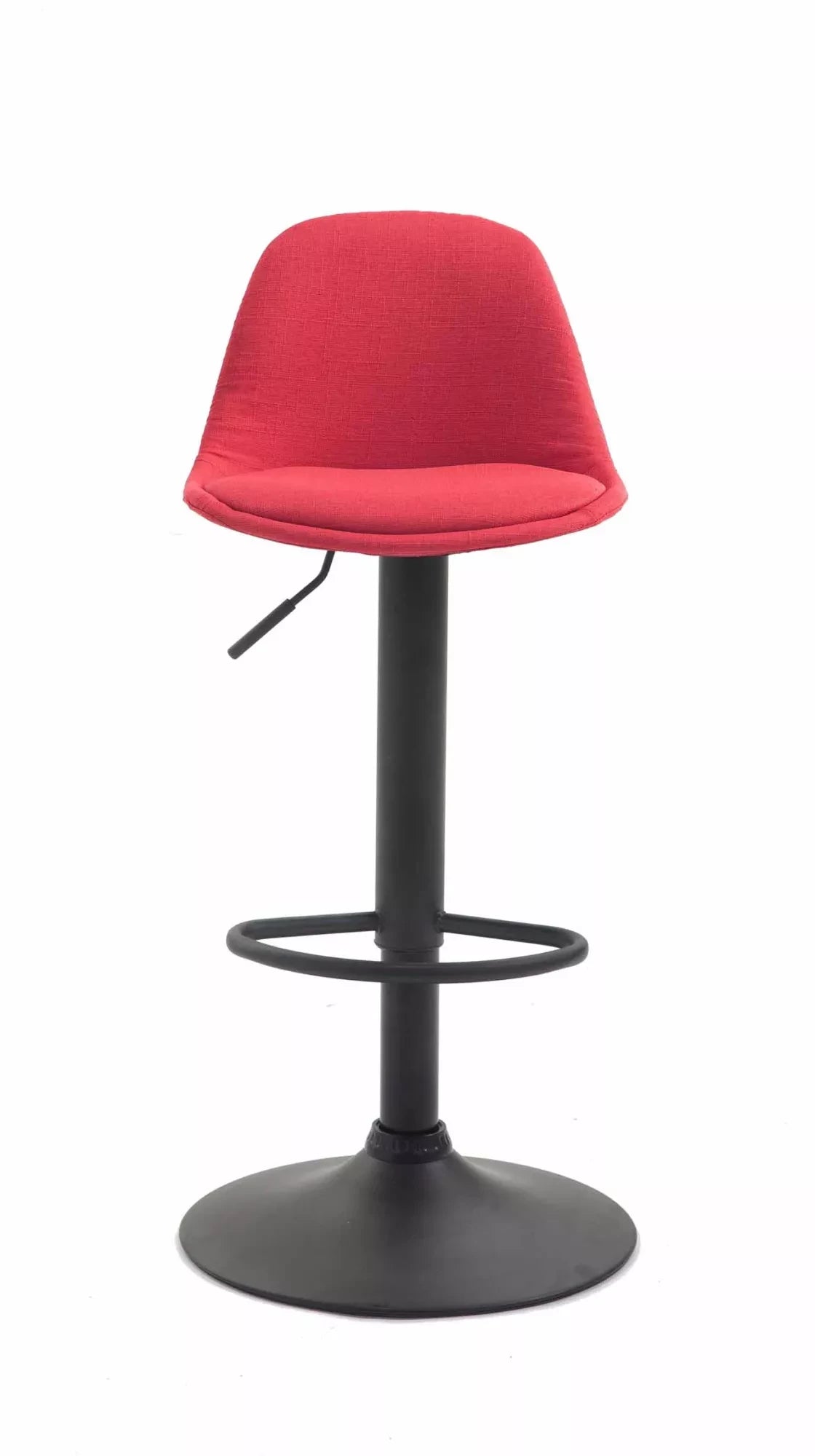 In And OutdoorMatch Barkruk Norm Novella - Zwart/Rood - Modern Design - Rugleuning - Voetensteun - Voor Keuken en Bar - Gestoffeerde Zitting Barkrukken / hocker