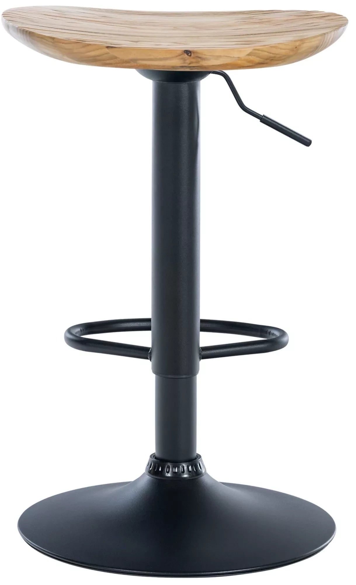 In And OutdoorMatch Barkruk Valentin - Hout - Zithoogte 56-80 cm - Set van 1 - Zonder rugleuning - In hoogte verstelbaar - Keuken en bar - Ergonomische barstoelen Barkrukken / hocker