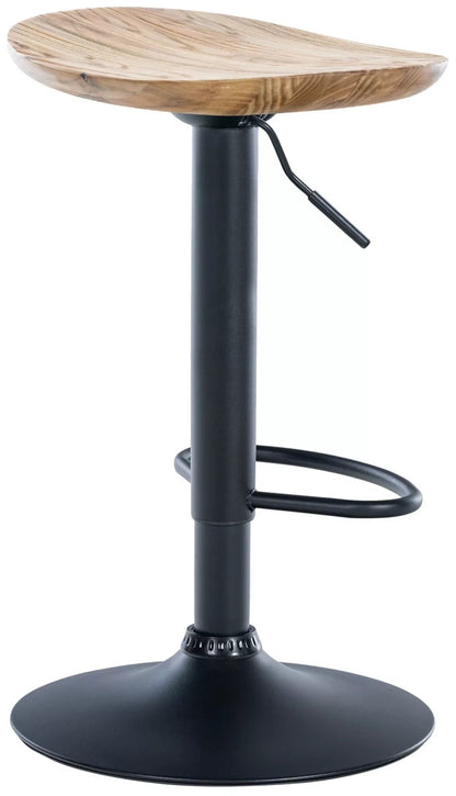 In And OutdoorMatch Barkruk Valentin - Hout - Zithoogte 56-80 cm - Set van 1 - Zonder rugleuning - In hoogte verstelbaar - Keuken en bar - Ergonomische barstoelen Barkrukken / hocker