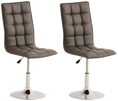 In And OutdoorMatch Barstoelen Roman - Bruin en Metaal - Set van 2 - Kunstleer - Hoogwaardige bekleding - Decoratieve barstoel - Stijlvolle barkruk - Eigentijdse look Eetkamerstoel