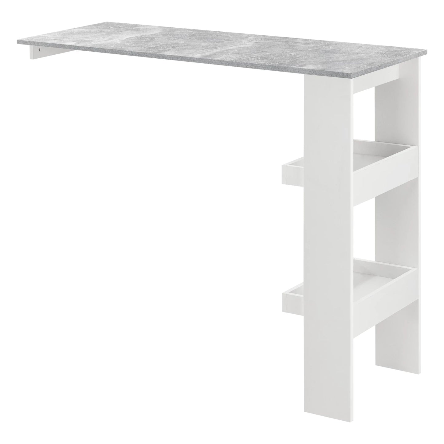 In And OutdoorMatch Bartafel Kaylee - Wandmontage - 120x45x106 cm - Wit en Betonlook - Spaanplaat - Modern Design Bar table
