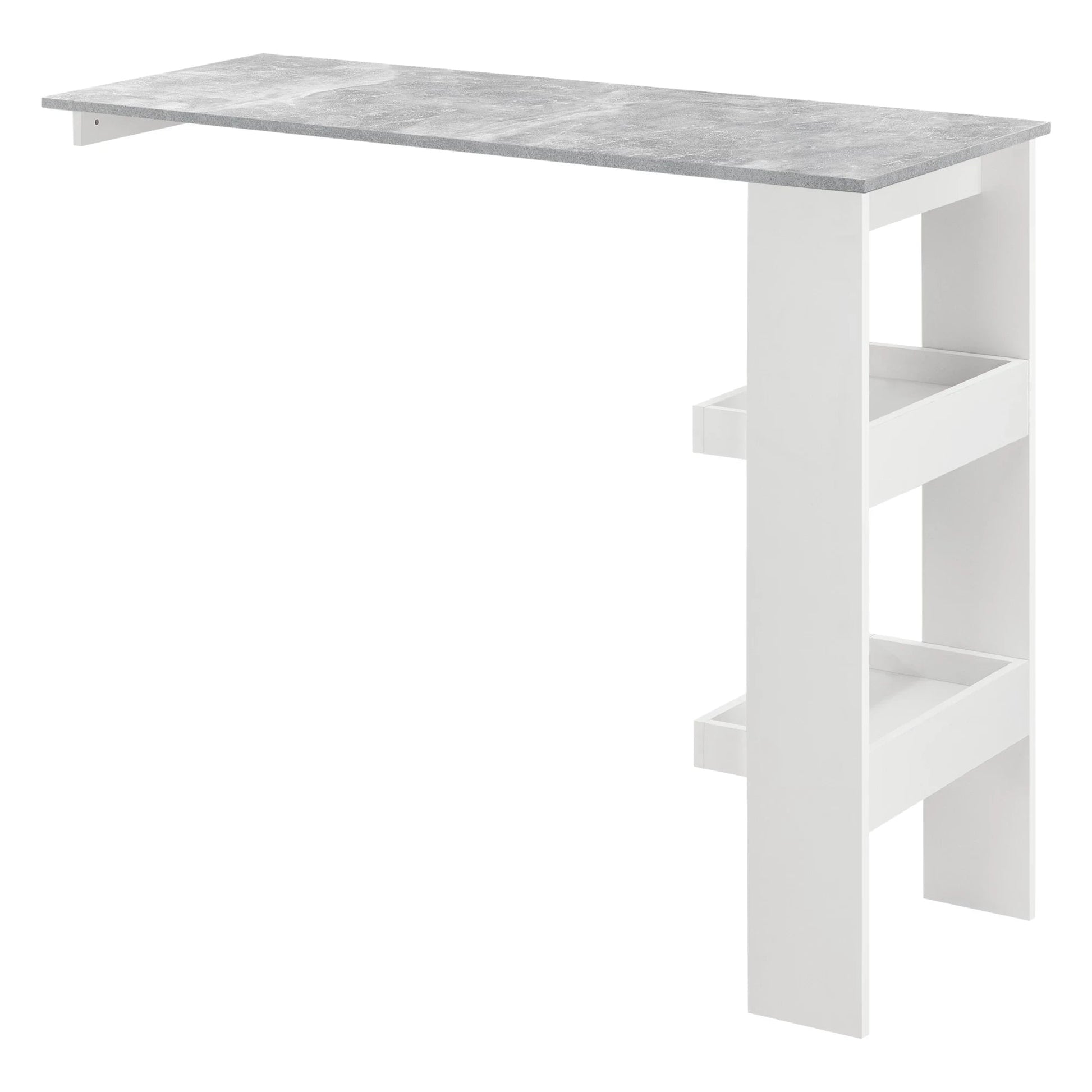In And OutdoorMatch Bartafel Kaylee - Wandmontage - 120x45x106 cm - Wit en Betonlook - Spaanplaat - Modern Design Bar table