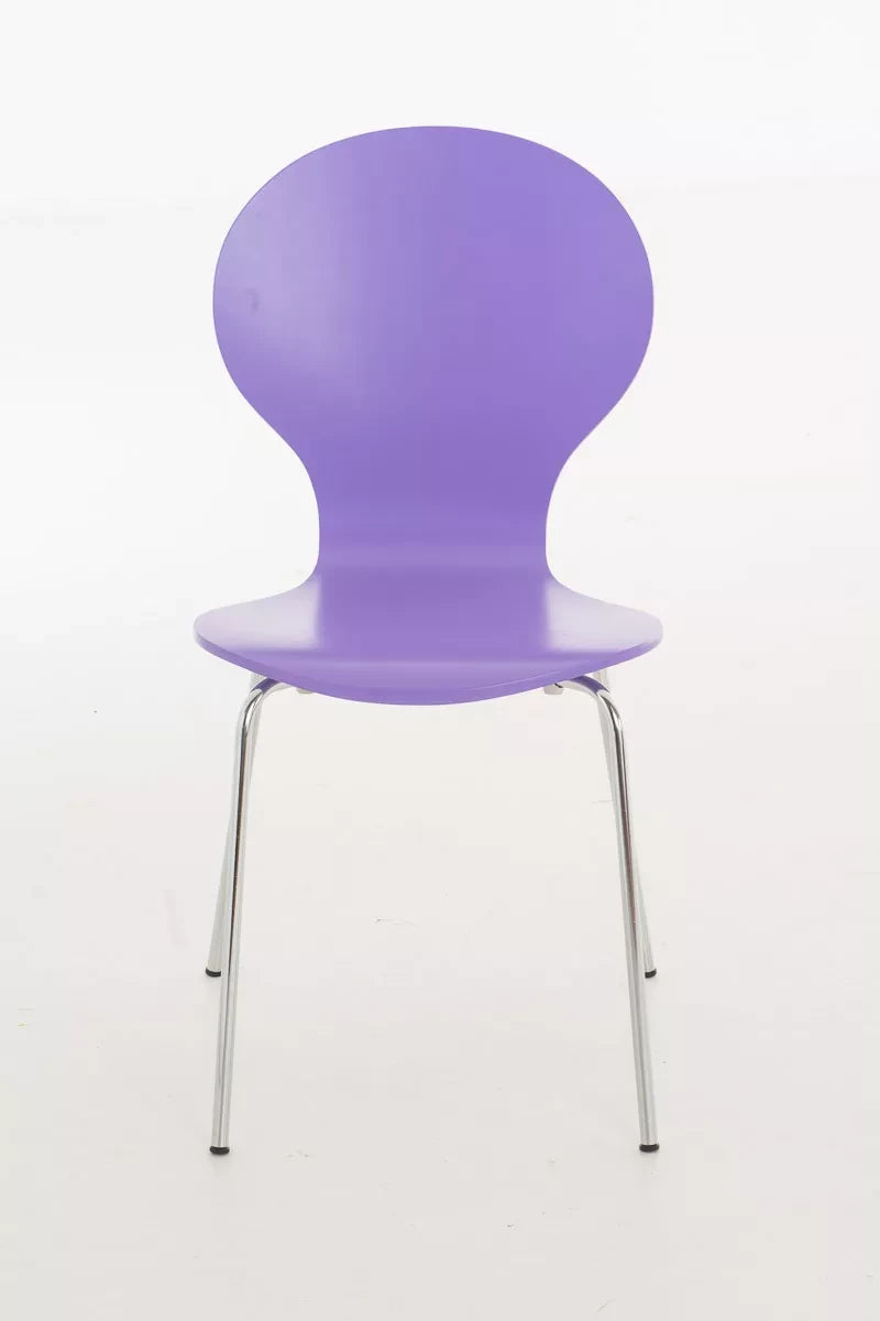 In And OutdoorMatch Bezoekersstoel Katarina - Stoel paars - Met rugleuning - Vergaderstoel - Zithoogte 45cm Bureaustoel