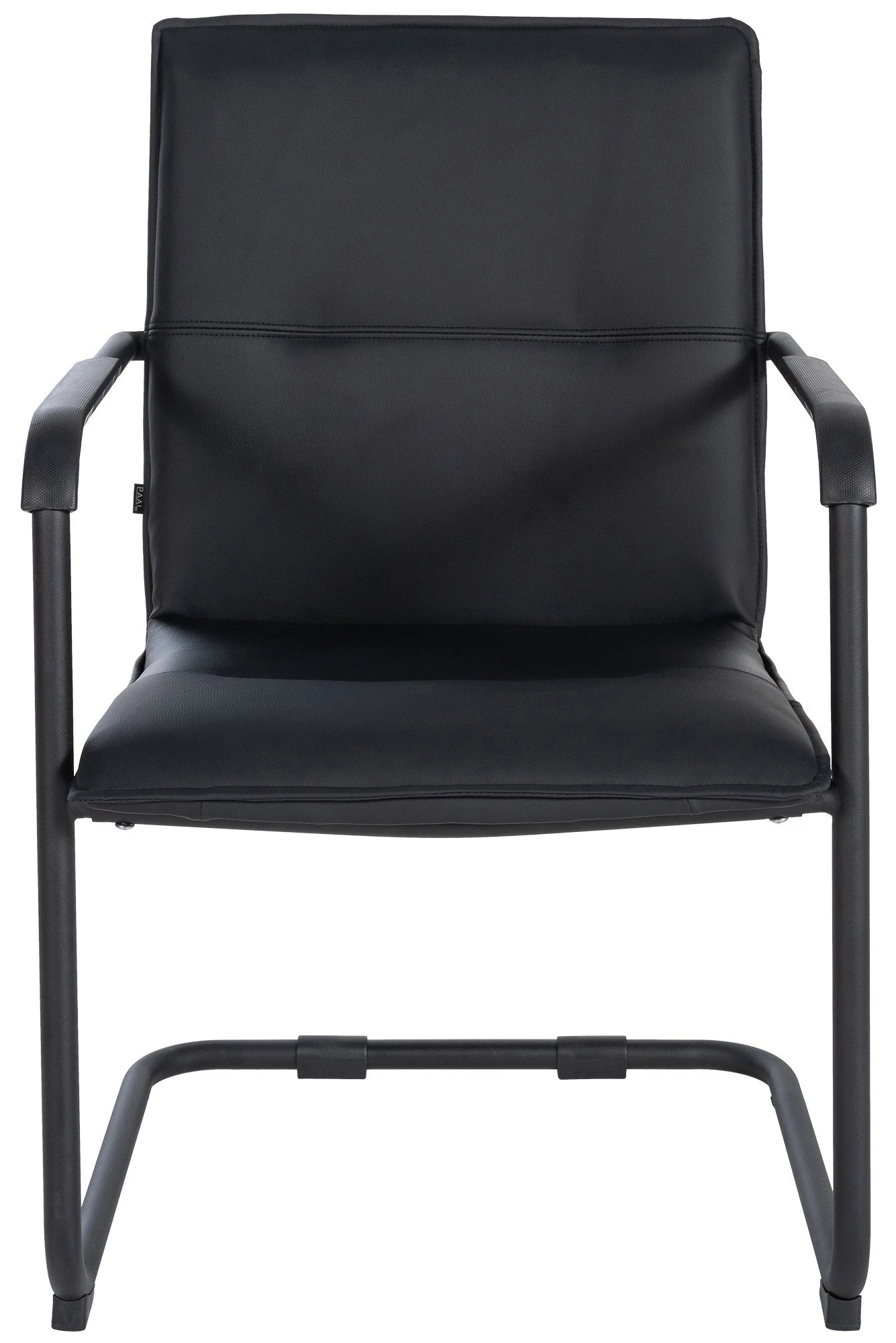 In And OutdoorMatch Bezoekersstoel Leonel - Zwart - Kunstleer - Hoogwaardige bekleding - Luxe bezoekersstoel - Stijlvolle en moderne uitstraling Eetkamerstoel