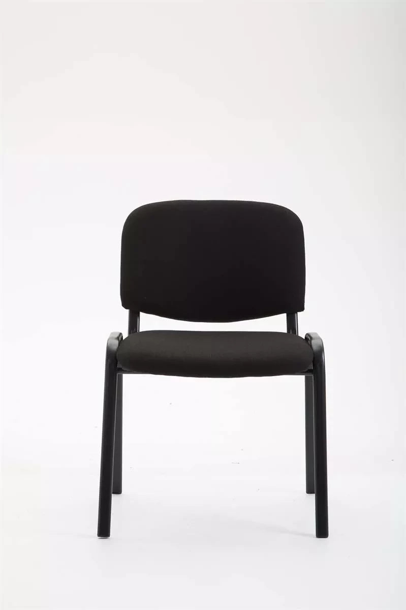 In And OutdoorMatch Bezoekersstoel stof Darby - Zwart - Stoel met rugleuning - Vergaderstoel - Zithoogte 44cm Eetkamerstoel