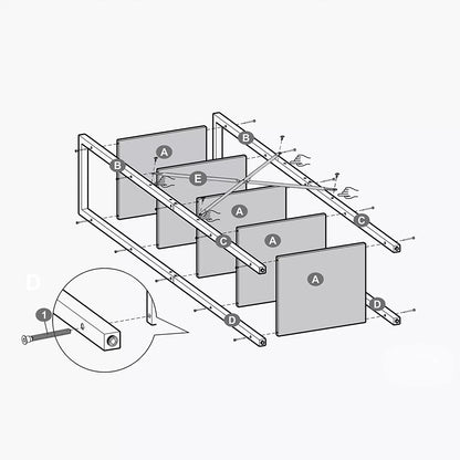 In And OutdoorMatch Boekenkast Charlene - Opbergrek - 5 Lagen - Open Planken - Kantoor - Woonkamer - Slaapkamer - 40x30x146cm - Vintage Bruin/Zwart storage rack