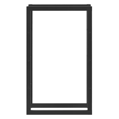 In And OutdoorMatch Brandhoutrek Jovico - Houtopslag - 80x25x100 cm - Zwart - Staal Gepoedercoat Houtrek