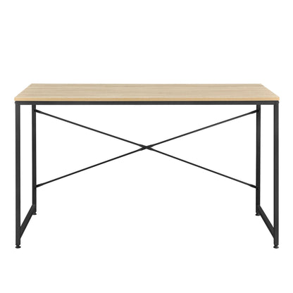 In And OutdoorMatch Bureau Akeem - 120x60x72 cm - Spaanplaat en Metaal - Zwart en Eikenkleurig - Modern Design Desk