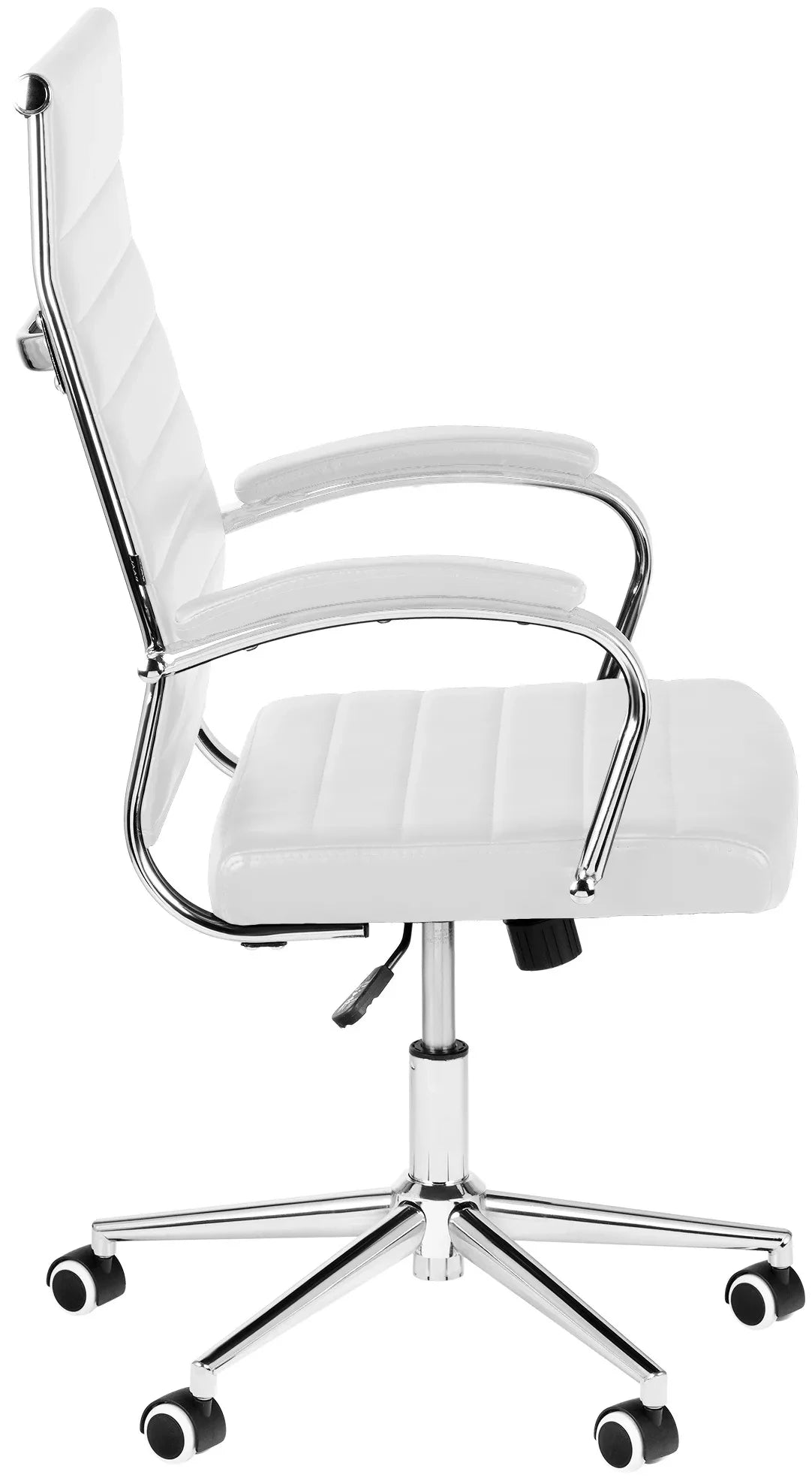 In And OutdoorMatch Bureaustoel Hortense - Wit kunstleer - Met Rugleuning en Armleuning - In hoogte verstelbaar - Ergonomisch - 49x49x112cm Bureaustoel