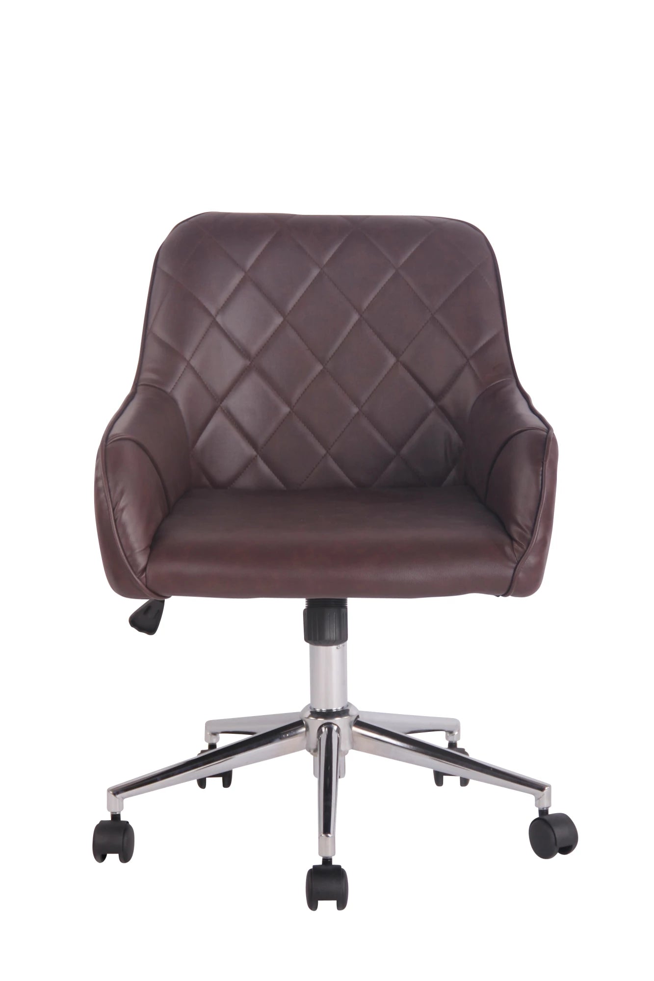 In And OutdoorMatch Bureaustoel Neil - Bruin - Kunstleer - Chroom - Hoogwaardige bekleding - Comfortabel gevoerd - Luxe uitstraling Bureaustoel