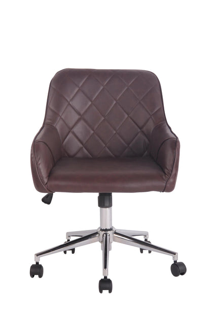 In And OutdoorMatch Bureaustoel Neil - Bruin - Kunstleer - Chroom - Hoogwaardige bekleding - Comfortabel gevoerd - Luxe uitstraling Bureaustoel