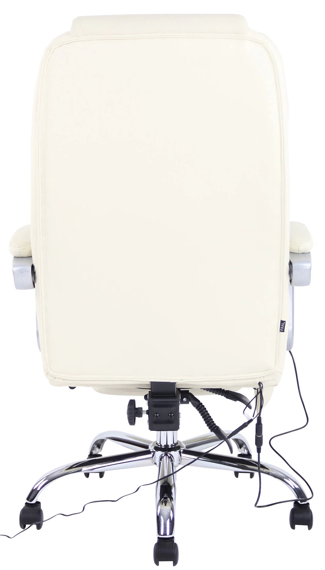 In And OutdoorMatch Bureaustoel Roel - Echt Leer - Met Massage Functie - Luxe Bureaustoel - Gebroken Wit - Elegante Look Bureaustoel