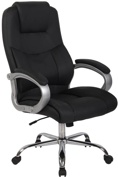 In And OutdoorMatch Bureaustoel Saray - Zwart - Kunstleer - Hoogwaardige bekleding - Comfortabel gevoerd - Luxe uitstraling Bureaustoel