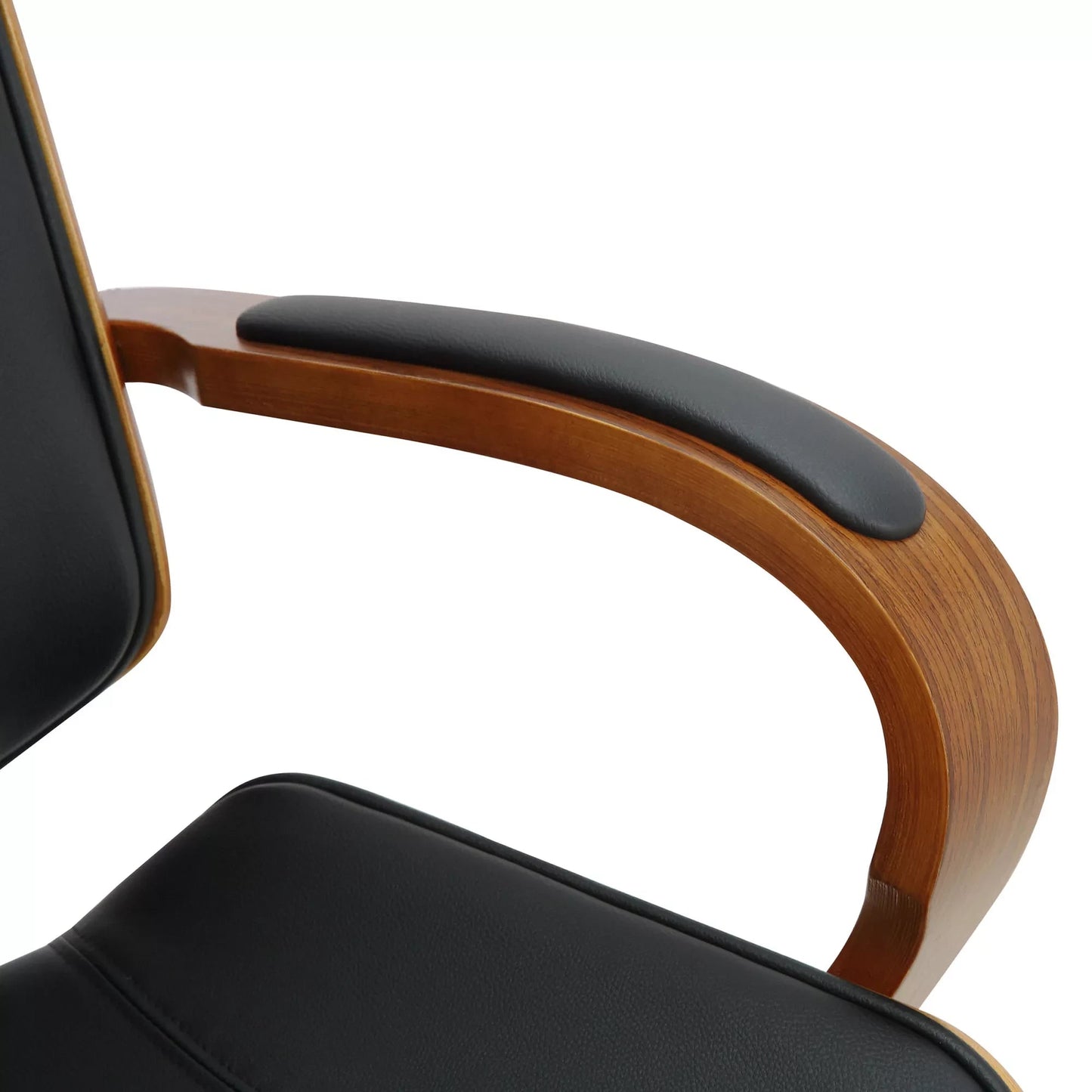 In And OutdoorMatch Consalvo Bureaustoel Mario - Zwart - Op wielen - Kunstleer - Voor volwassenen - Ergonomische bureaustoel - In hoogte verstelbaar 45-52cm Bureaustoel