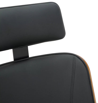 In And OutdoorMatch Consalvo Bureaustoel Mario - Zwart - Op wielen - Kunstleer - Voor volwassenen - Ergonomische bureaustoel - In hoogte verstelbaar 45-52cm Bureaustoel