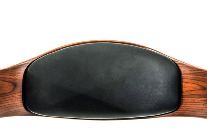 In And OutdoorMatch Designer barkruk Brenden - zwart kunstleer in combinatie met bruin houten zitting - in hoogte verstelbaar - zithoogte 63 tot 77 cm - deluxe Barkrukken / hocker