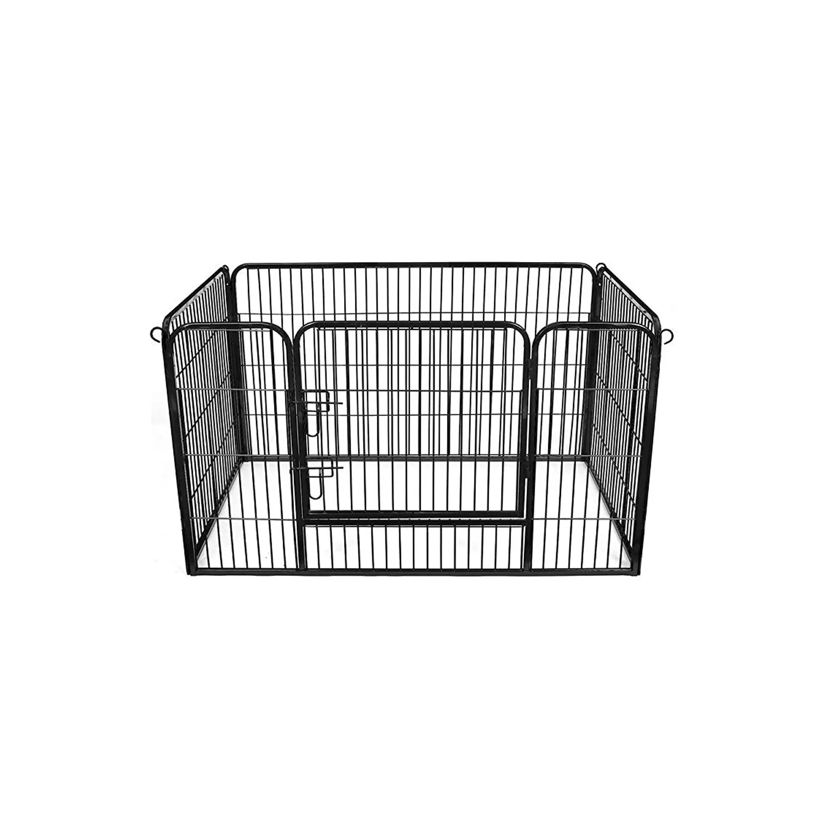 In And OutdoorMatch Dierenren Athena - Verstelbaar - Ren - Kippenren - Kattenren - Hondenbench - Zwart - 122x80x70cm Dierenkooi