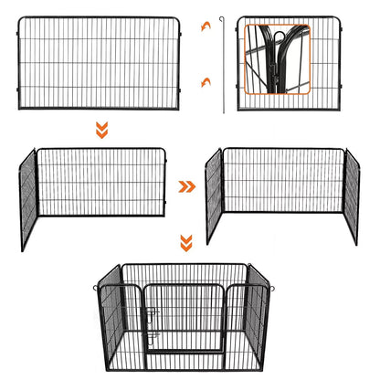 In And OutdoorMatch Dierenren Athena - Verstelbaar - Ren - Kippenren - Kattenren - Hondenbench - Zwart - 122x80x70cm Dierenkooi
