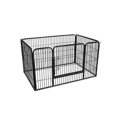 In And OutdoorMatch Dierenren Athena - Verstelbaar - Ren - Kippenren - Kattenren - Hondenbench - Zwart - 122x80x70cm Dierenkooi